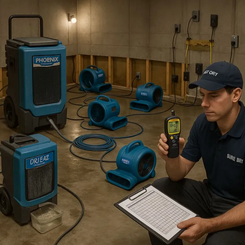 Structural Drying and Dehumidification process in Rogers County, OK